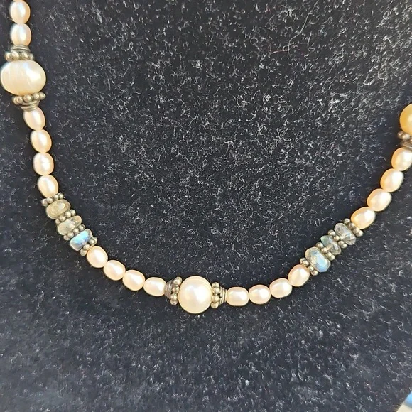 Elegant Pearl and Sterling Silver Necklace